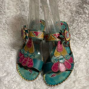 Elite by Corkys Women's Sandals New Size 10 Navaho Style Turquoise